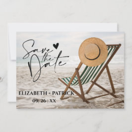 Der minimalistische, tropische Strand Save The Date