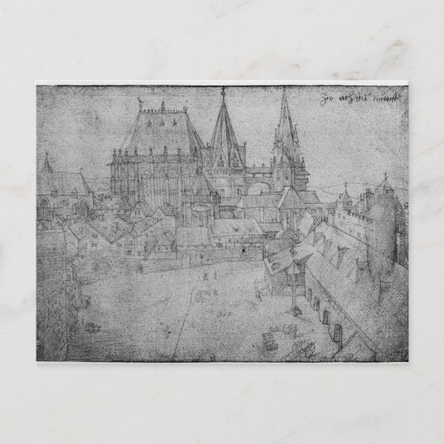 Der Minister in Aachen, 1520 Postkarte (Vorderseite)