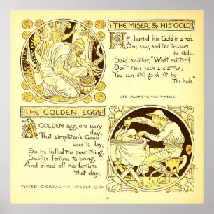 Der Miser und sein Gold Walter Crane Poster