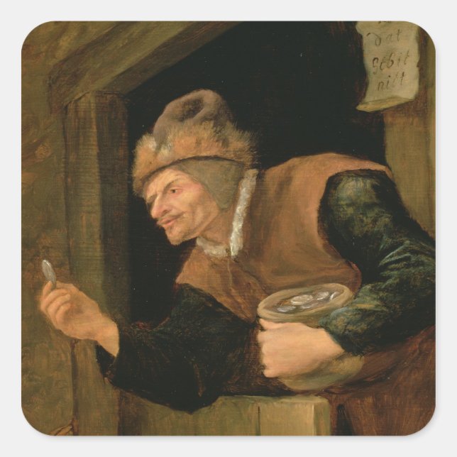 Der Misere Quadratischer Aufkleber (Vorderseite)