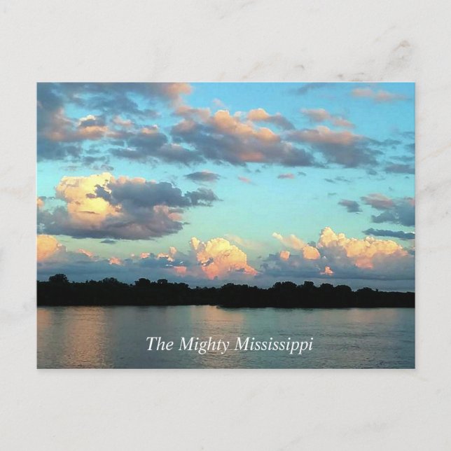 Der Mississippi Fluss mit Sonnenaufgang Postkarte (Vorderseite)