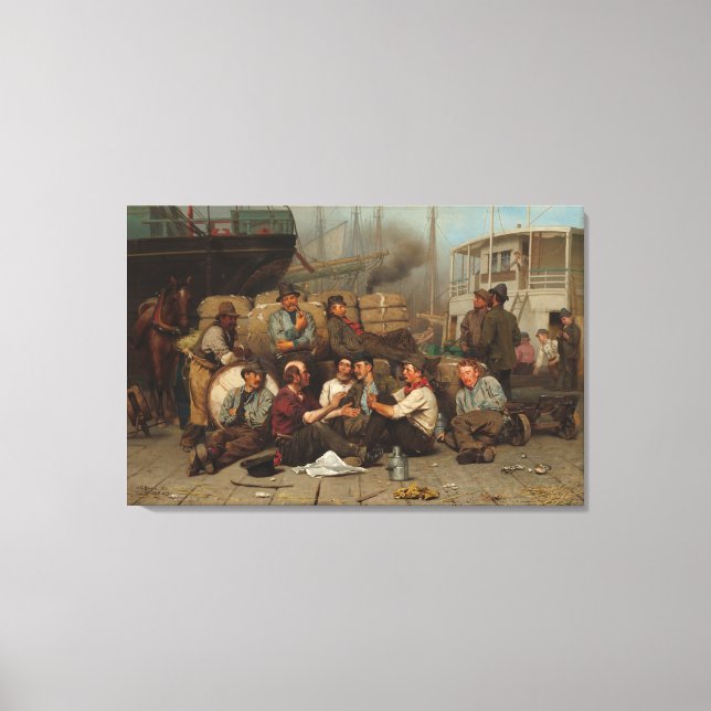 Der Mittag der Hafenarbeiter Leinwanddruck (Vorderseite)