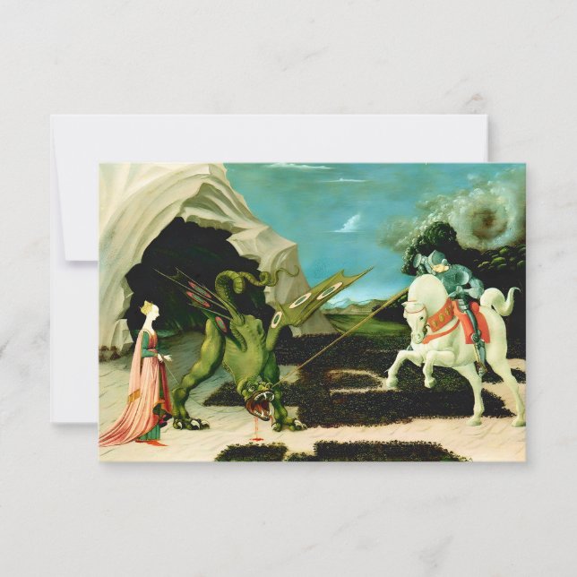 Der mittelalterliche St. Georg und der Drache Einladung (Vorderseite)