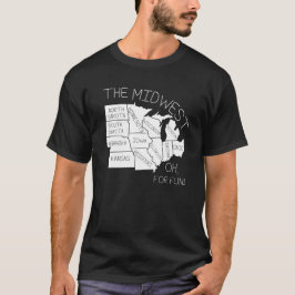 Der MITTELWESTEN-SPASS Geografie-Karten-T - Shirt