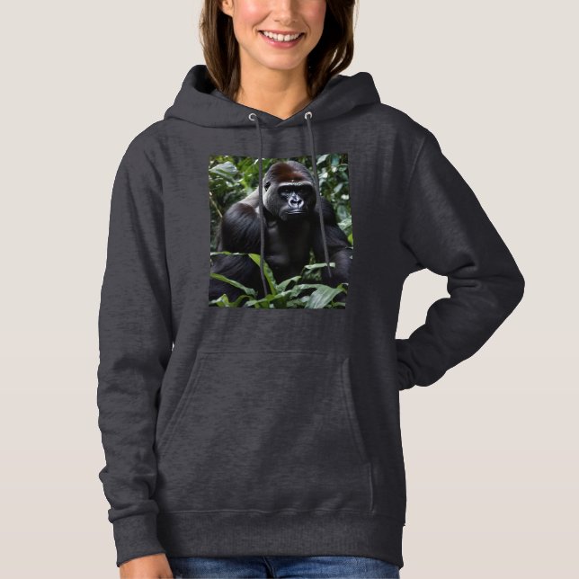 Der Mitternachts-Gorilla-König: Monarch des Waldes Hoodie (Vorderseite)