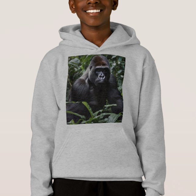 Der Mitternachts-Gorilla-König: Monarch des Waldes Hoodie (Vorderseite)