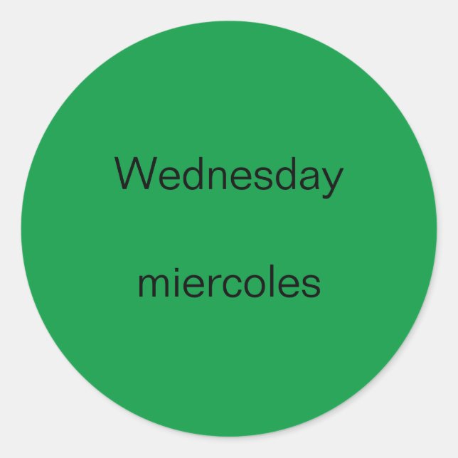 Der Mittwoch wird englisch bis spanisch Stickers (Vorderseite)