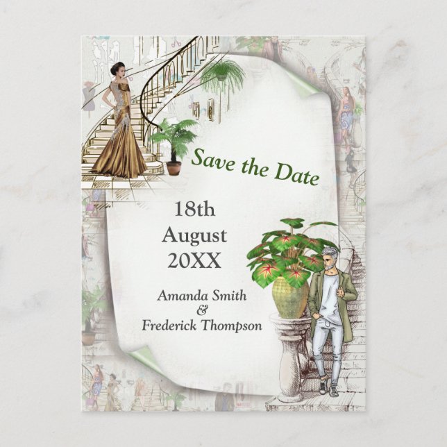 Der Modedesigner Ankündigungspostkarte (Vorderseite)