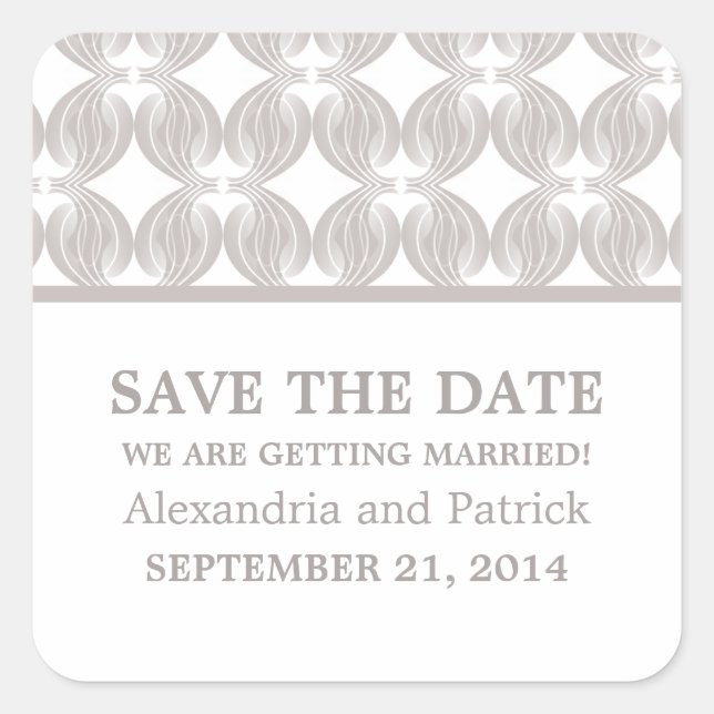 Der moderne Deko Save the Date Stickers (Vorderseite)