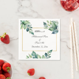 Der moderne Eukalyptus Verlasse die Einladung zur Serviette