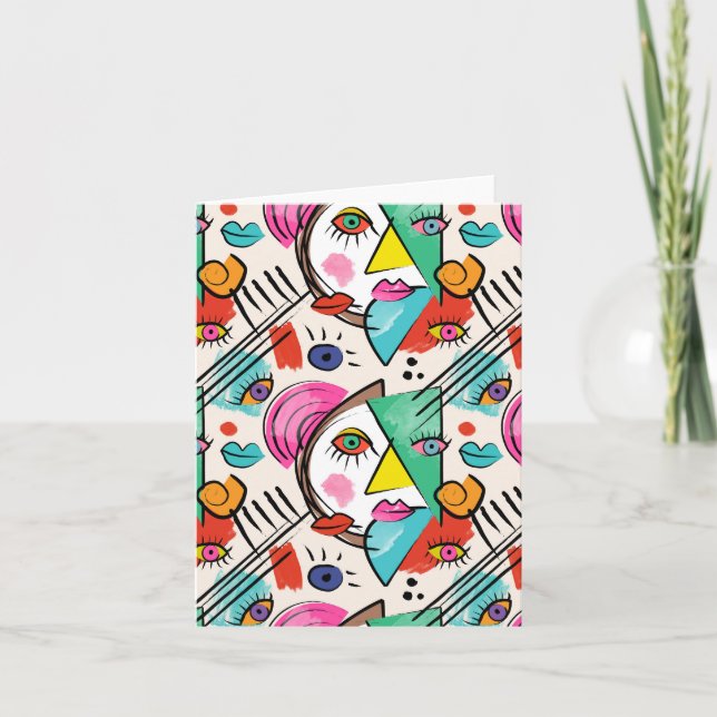 Der moderne Kubismus Abstrakte Künstlerische weibl Karte (Vorderseite)