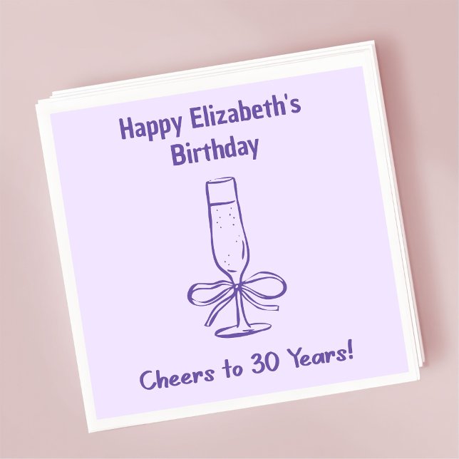 Der moderne Lavendel jubelt bis 30 Jahre Geburtsta Serviette (Von Creator hochgeladen)