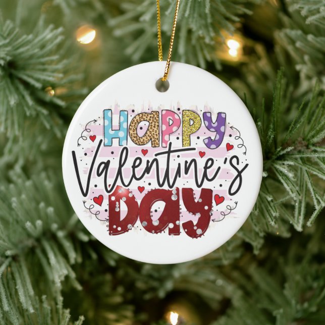 Der moderne Valentinstag Keramik Ornament (Baum)