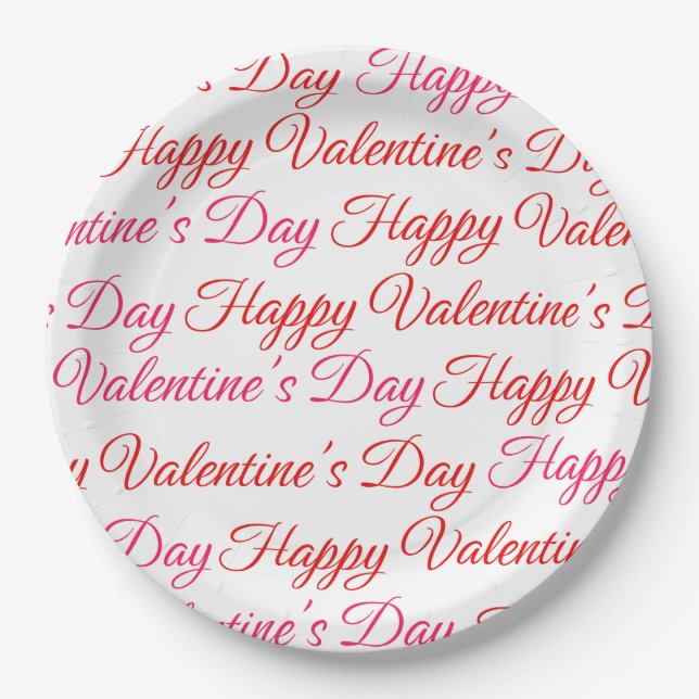Der moderne Valentinstag Pappteller (Vorderseite)