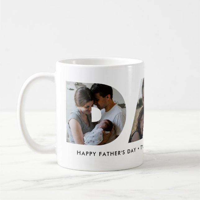 Der moderne VATER Daddy Foto Collage Cutout Vatert Kaffeetasse (Links)