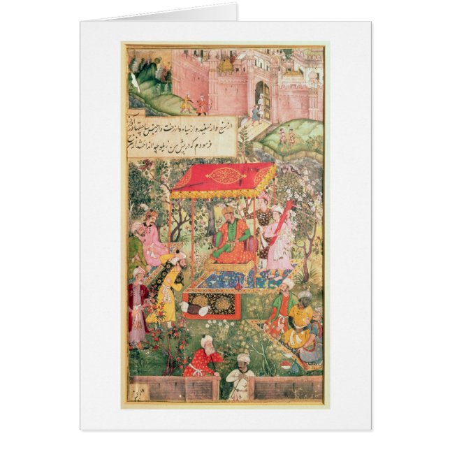 Der Mogul-Kaiser Babur empfängt die Abgesandten (Vorne)