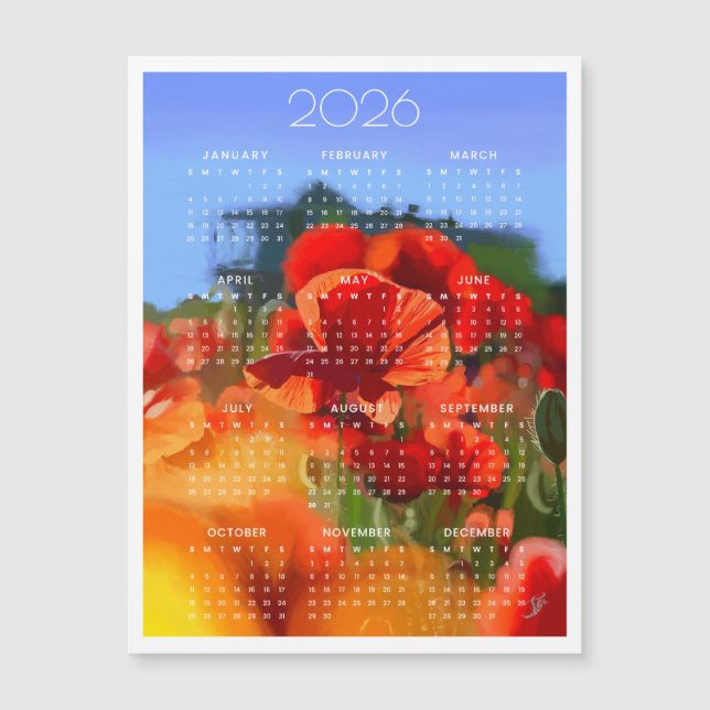Der Mohn-Haus-Kalender 2026  Magnetkarte (Vorderseite)