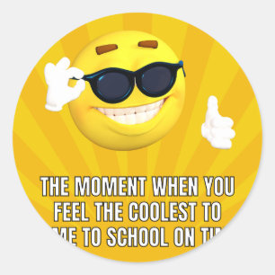 Der Moment, in dem du dich am kühlsten Emoji-Meme- Runder Aufkleber