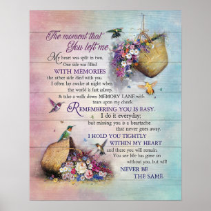 Der Moment, in dem du mich Hummingbird Links hast Poster