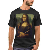Der Mona Lisa Holding Drum sticks Funny Drummer