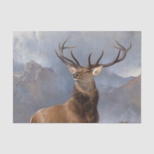 Der Monarch des Glen (Wilder Stag) (von Landseer) Seidenpapier