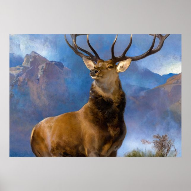 Der Monarch des Glens von Edwin Landseer Poster (Vorne)