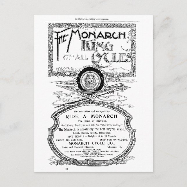 Der Monarch König aller Zyklen Postkarte (Vorderseite)