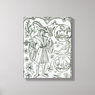 Der Monat April mit astrologischer Sonne Leinwanddruck