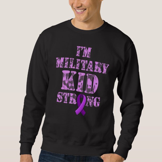 Der Monat des Militärs Lila stark Sweatshirt (Vorderseite)