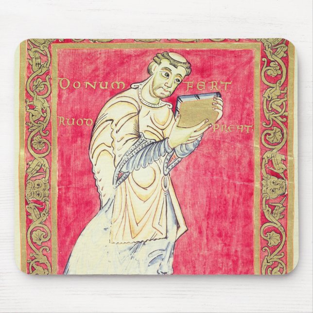 Der Mönch Ruodprehet, der sein Buch darstellt Mousepad (Vorne)