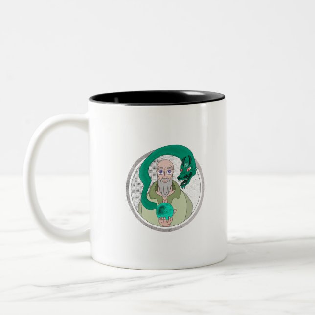 Der Mönch und der Drache Zweifarbige Tasse (Links)