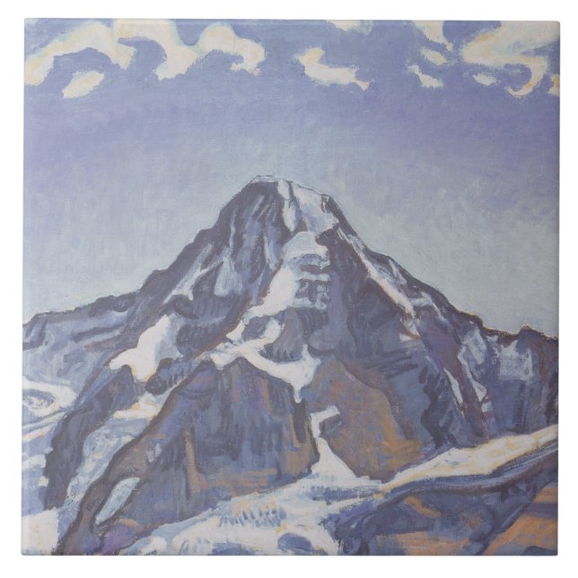 Der Mönchsberg mit Wolken (Ferdinand Hodler) Fliese (Vorderseite)