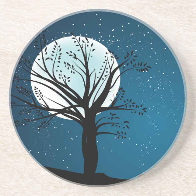 Der Mond am Nachtsandstein-Untersetzer Getränkeuntersetzer (Vorne)