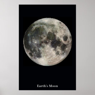 Der Mond auf einem Feld des Schwarzen Poster