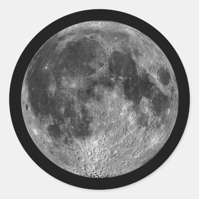 Der Mond der Erde im Weltraum Runder Aufkleber (Vorderseite)
