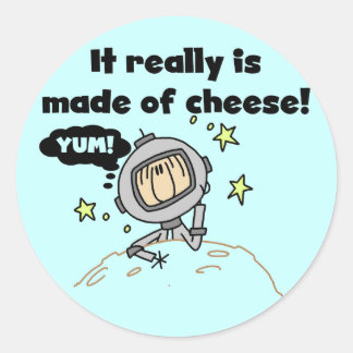 Der Mond der Käse - Tshirts und Geschenke Runder Aufkleber