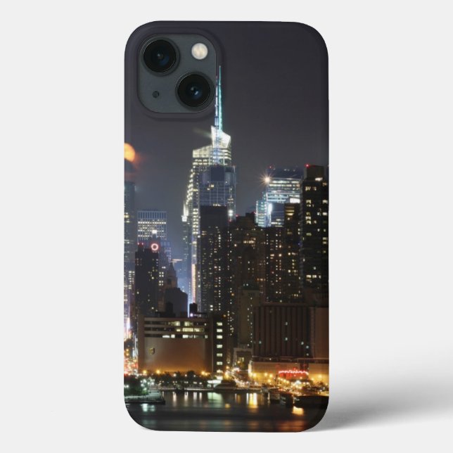 Der Mond erhebt sich über der Innenstadt New Yorks Case-Mate iPhone Hülle (Rückseite)