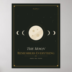 Der Mond erinnert sich an Vintage-Halloween-Plakat Poster