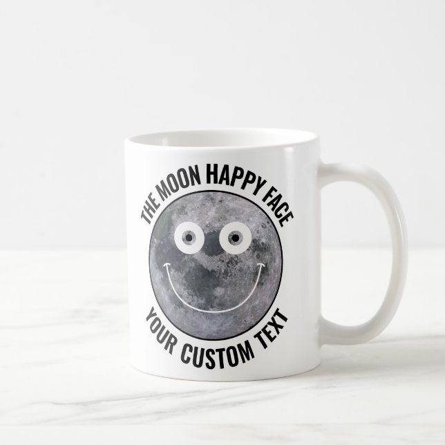 Der Mond Happy Face Personalisierte Benutzerdefini Kaffeetasse (Rechts)
