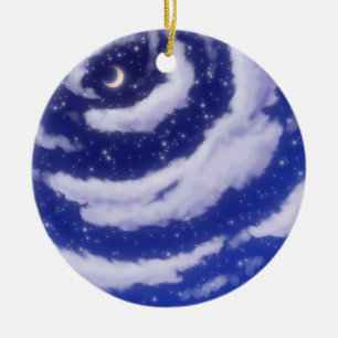 Der Mond in der Himmel-Verzierung Keramikornament