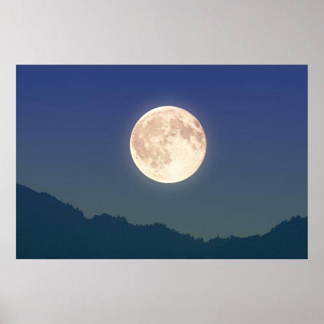 Der Mond in der nächtlichen Himmel Poster (Vorne)