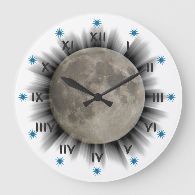 Der Mond, la lune, la luna, der Mond Große Wanduhr (Vorderseite)
