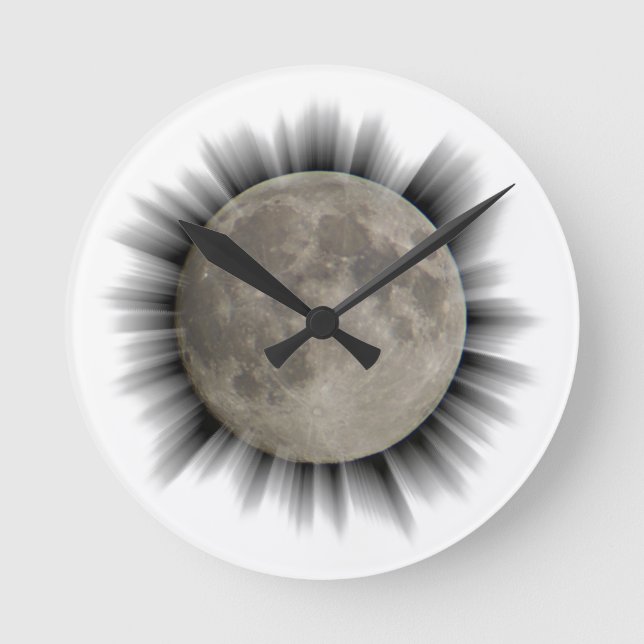 Der Mond, la lune, la luna, der Mond Runde Wanduhr (Vorderseite)