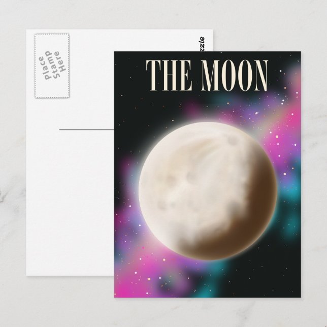 Der Mond Postkarte (Vorne/Hinten)
