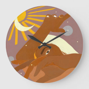 Der Mond tanzt mit mir Große Wanduhr