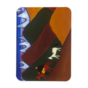 Der Mond und das Puma-Sprichwort Auf Wiedersehen Magnet