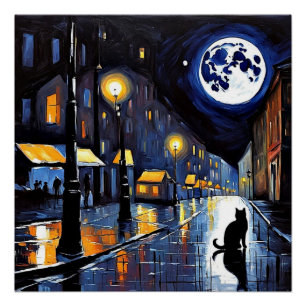 Der Mond und die Katze Poster