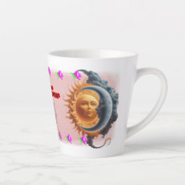 Der Mond und die Sonne auf einem Keramik-Kaffeebec Milchtasse