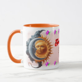 Der Mond und die Sonne auf einem Keramik-Kaffeebec Tasse