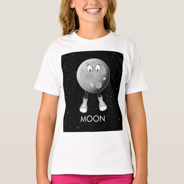 Der Mond und die Sterne im All T-Shirt (Vorderseite)